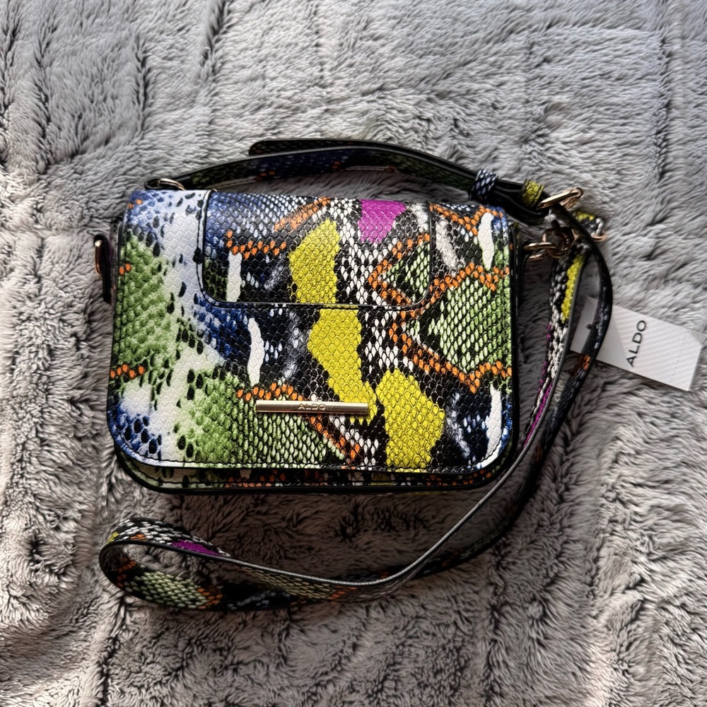 Aldo Multicolor Snake Print Crossbody Bag